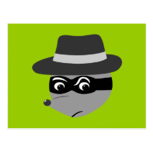 Raccoon Mobster Post Card