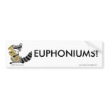 Raccoon Playing the Euphonium bumper stickers