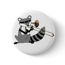 Raccoon Playing the Trombone