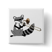 Raccoon Playing the Trombone