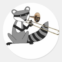 Raccoon Playing the Trombone Sticker