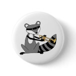 Raccoon Playing the Trumpet Pin