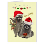 Raccoons season greetings greeting card