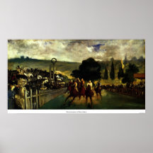 Race at Longchamp by Edouard Manet Poster