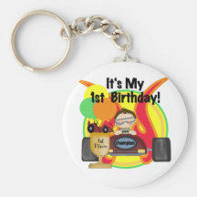 Race Car 1st Birthday Tshirts and Gifts Keychains
