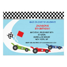 Race Car Birthday Invitations