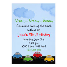 Race Car Birthday Invitations