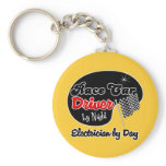 Race Car Driver by Night Electrician by Day keychains