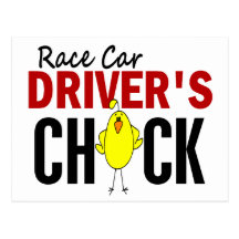 RACE CAR DRIVER’S CHICK POST CARD