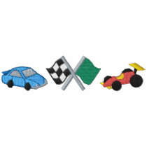 Race Cars/ Race Flags Embroidered Polo Shirt