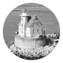 Race Rock Lighthouse Round Stickers