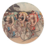 Race to the line - Vintage Cycle Race gift Stickers