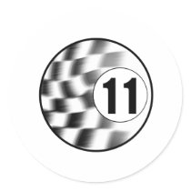 Racecar #11 round stickers
