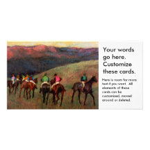 Racehorses in a Landscape jockeys horse art Degas Photo Greeting Card