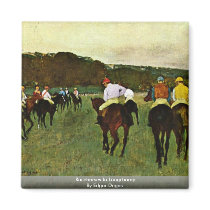 Racehorses In Longchamp By Edgar Degas Refrigerator Magnets