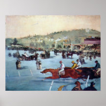 Races at the Bois de Boulogne by Edouard Manet Poster