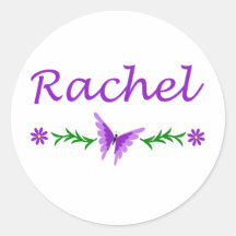 Rachel (Purple Butterfly) Round Stickers