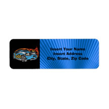 Racing Car  Avery Label