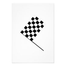 Racing Checkered Flag Personalized Announcements