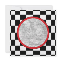 Racing Checkers Party Personalized Announcements