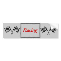 Racing Chequerboard Flags Bumper Sticker