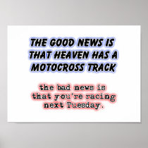Racing In Heaven Dirt Bike Motocross Poster