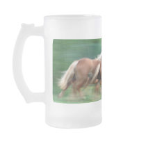 Racing Palomino Horses Frosted Beer Mug