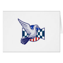 Racing Pigeon Race Flag American Stars Stripes Cards