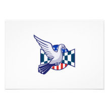 Racing Pigeon Race Flag American Stars Stripes Announcement