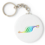 Racing Rainbow Hearts Key Chain
