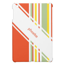 Racing Stripes Criss Cross Personalized Name iPad Mini Covers