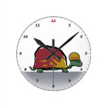 racing turtle round wall clocks
