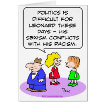 racism conflicts sexism politics card