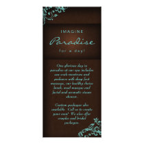 Rack Card Floral Linen Salon Spa Blue Brown