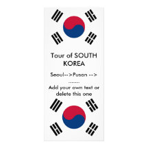 Rack Card with Flag of South Korea