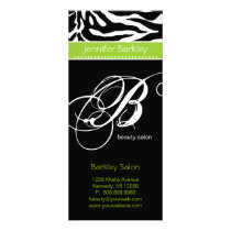 Rack Card Zebra Beauty Salon Spa Lime Green