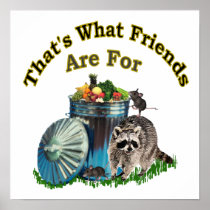 Racoon Friends Poster