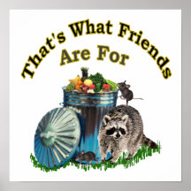 Racoon Friends Poster