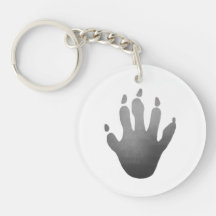 Racoon furry pawprint key chain
