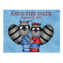 Racoon  Save the Date Postcard