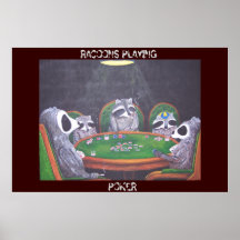 RACOONS JOUANT AU POKER AFFICHE