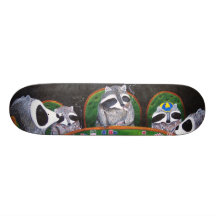 Racoons Playing Poker Custom Skate Board