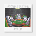 Racoon's Playing Poker Refrigerator Magnets