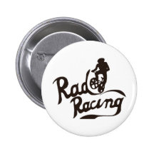 rad racing pinback button
