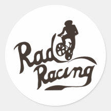 rad racing round sticker