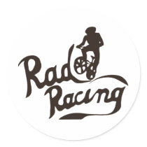 rad racing round sticker