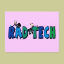 Rad Tech With Stick People and Xrays Design postcards