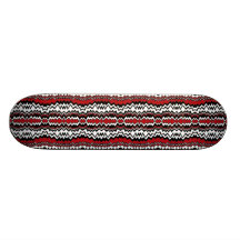 RAD ZAG Red, Black,White Zig Zag Pattern Custom Skateboard