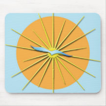 Radiant Bird Flying Over Sun Rays Mousepad