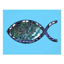 Radiant Christian Fish Symbol Personalized Announcement